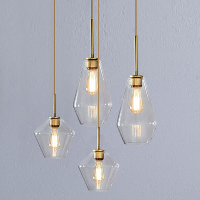 Nordic Creative Polygonal Glass 1-Light Pendant Light