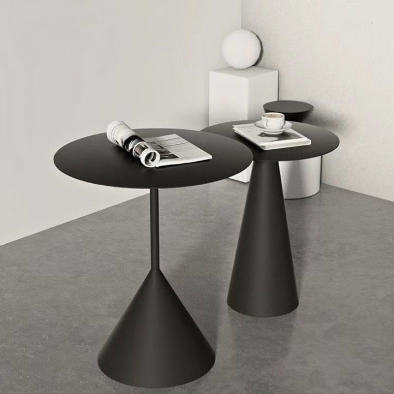 Modern Minimalist Round Cone Base Iron Coffee Table For Living Room