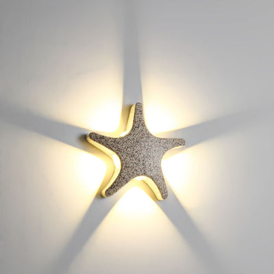 Contemporary Simplicity Aluminum Starfish Design LED Waterproof Wall Sconce Lamp For Outdoor Patio