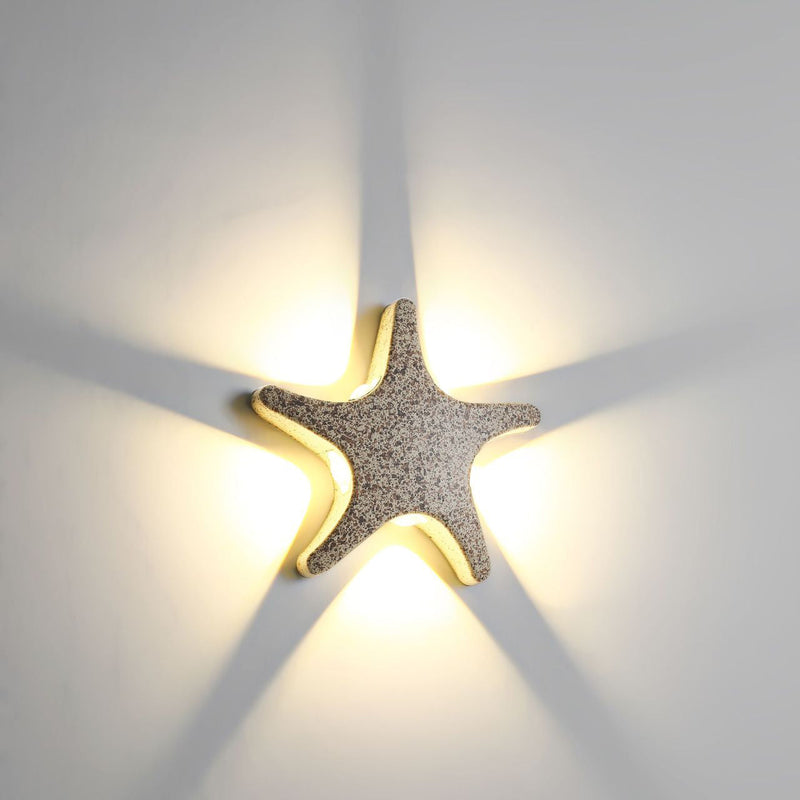 Contemporary Simplicity Aluminum Starfish Design LED Waterproof Wall Sconce Lamp For Outdoor Patio