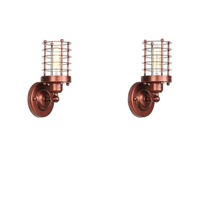 Contemporary Industrial Cylinder Iron 1-Light Wall Sconce Lamp For Hallway