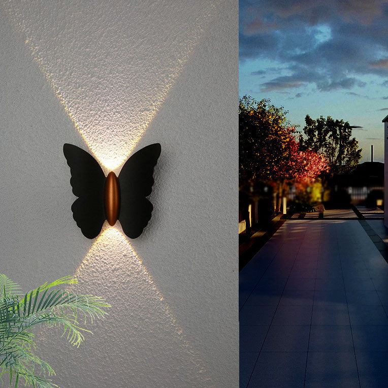 Modern Minimalist Waterproof Butterfly Aluminium LED Outdoor Wall Sconce Lamp For Outdoor Patio