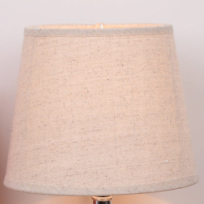 Contemporary Scandinavian Square Ceramic Base Fabric 1-Light Table Lamp For Bedroom