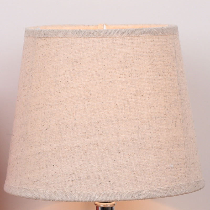 Contemporary Scandinavian Square Ceramic Base Fabric 1-Light Table Lamp For Bedroom