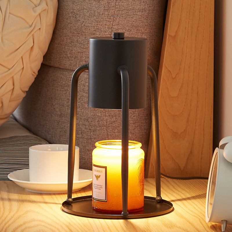 Contemporary Creative Cylinder Iron 1-Light Melting Wax Table Lamp For Bedroom