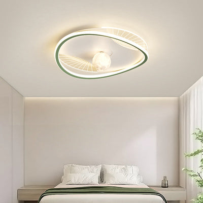 Modern Minimalist Circular Ring Iron Acrylic Aluminum LED Flush Mount Ceiling Light For Bedroom