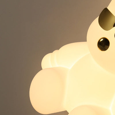 Contemporary Creative Cartoon Animal Bear Acrylic Shape Iron LED Kids Flush Mount Ceiling Light For Bedroom