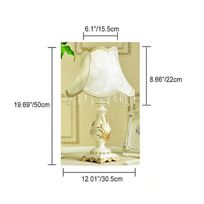 Modern Luxury Tassel Vase Base Iron Resin Fabric 1-Light Table Lamp