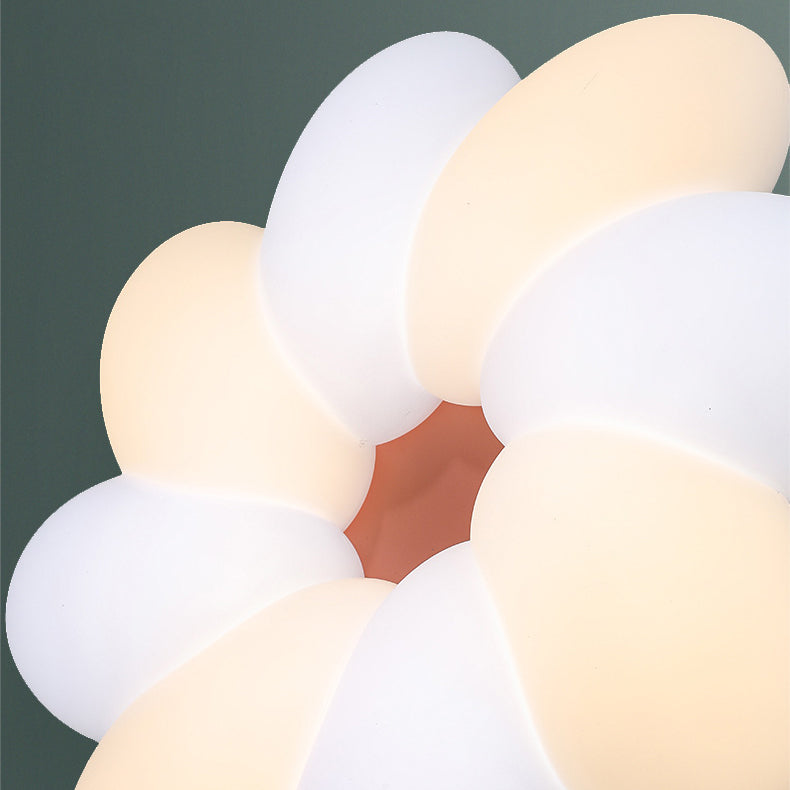 Contemporary Creative Cream Acrylic Petal Shape LED Flush Mount Ceiling Light For Bedroom