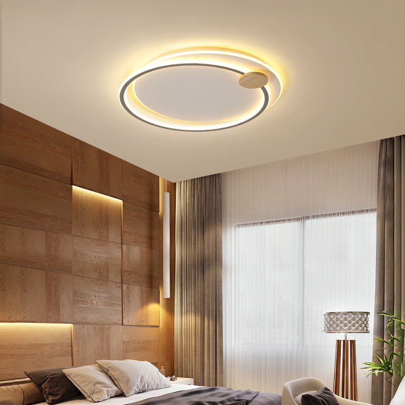 Contemporary Simplicity Iron Circle Ring Acrylic LED Flush Mount Ceiling Light For Living Room