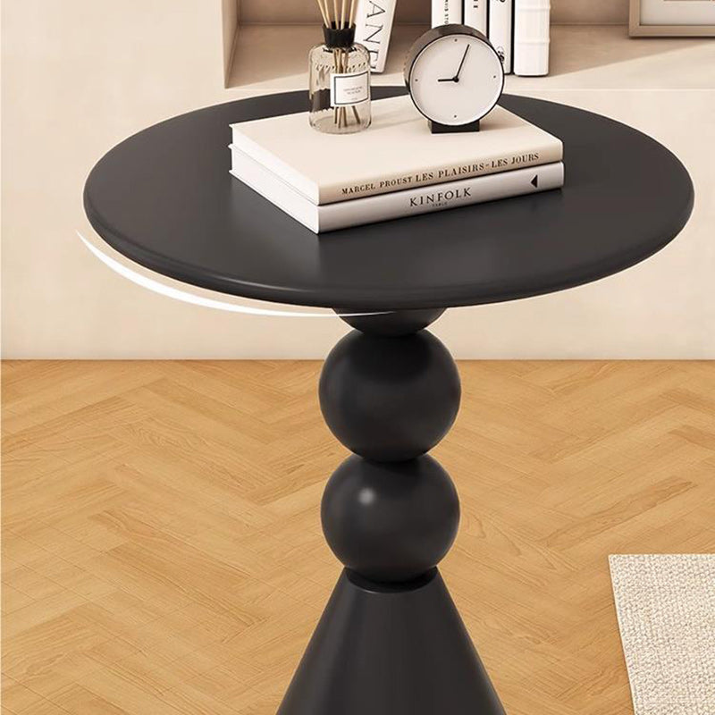 Contemporary Nordic Round Orb Cone Base Iron Rock Slab Coffee Table For Living Room