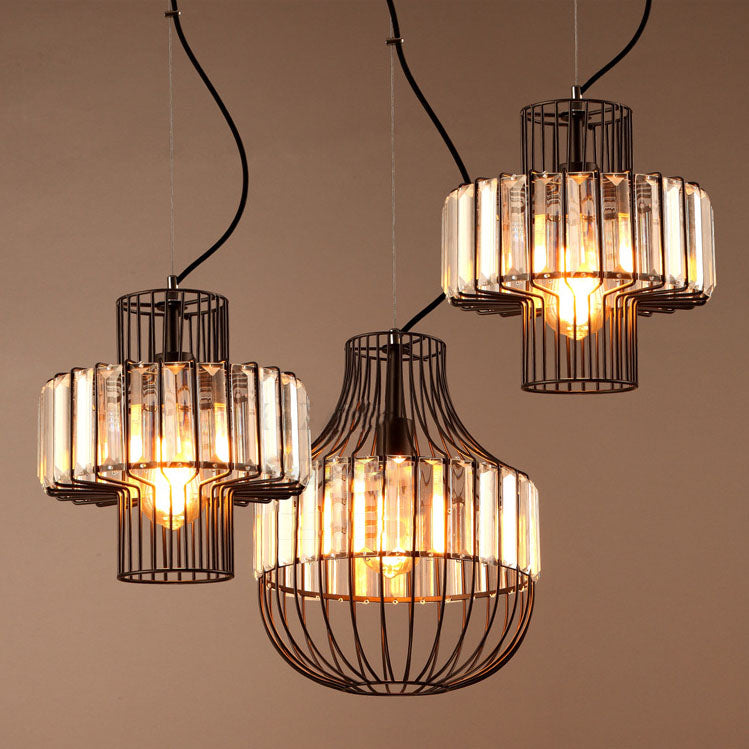 Industrial Personality Iron Cage Shaped 1-Light Pendant Light