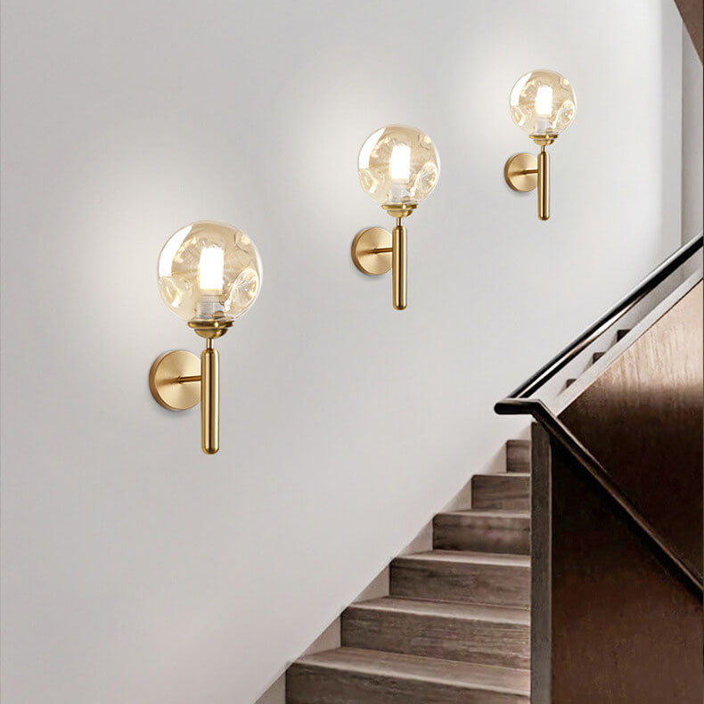 Modern Simple Light Luxury Glass Sphere 1-Light Wall Sconce Lamp