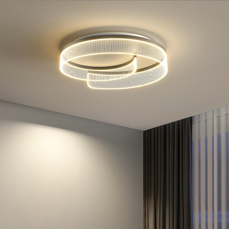 Modern Minimalist Round Acrylic Iron Aluminum LED Flush Mount Ceiling Light For Living Room