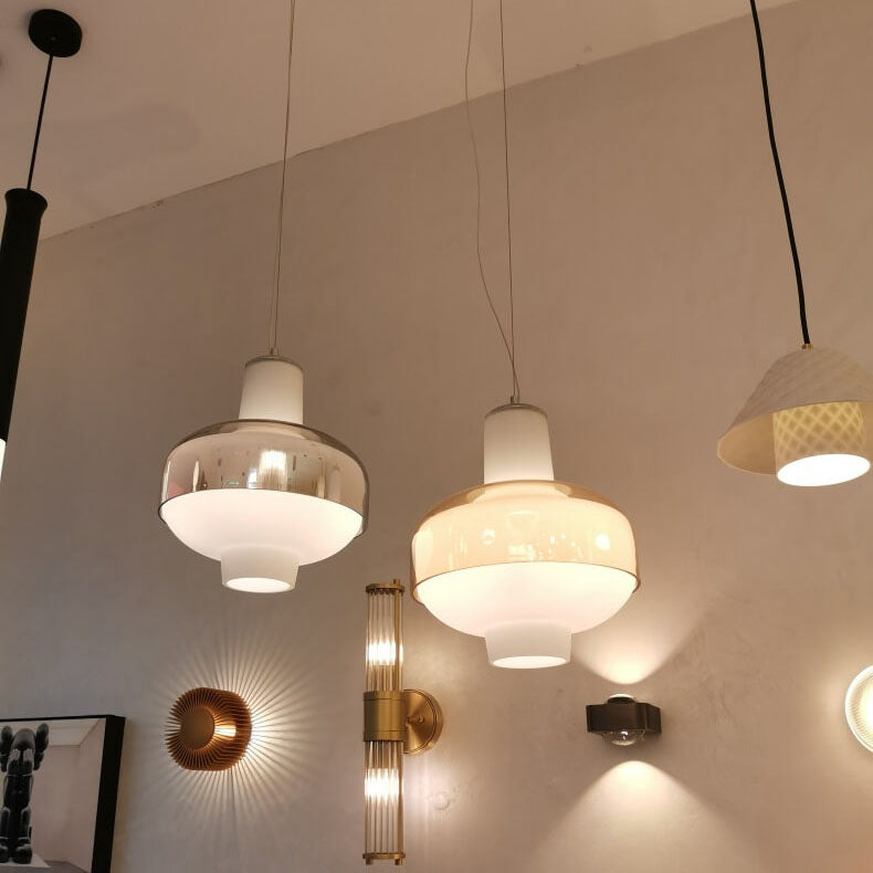 Modern Minimalist Oval Glass 1-Light Pendant Light