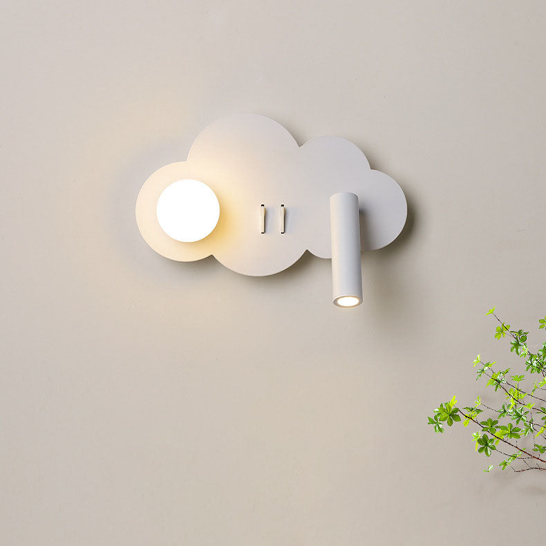 Contemporary Simplicity Aluminum Acrylic Cloud Shape LED Rotatable Spotlight Wall Sconce Lamp For Bedroom