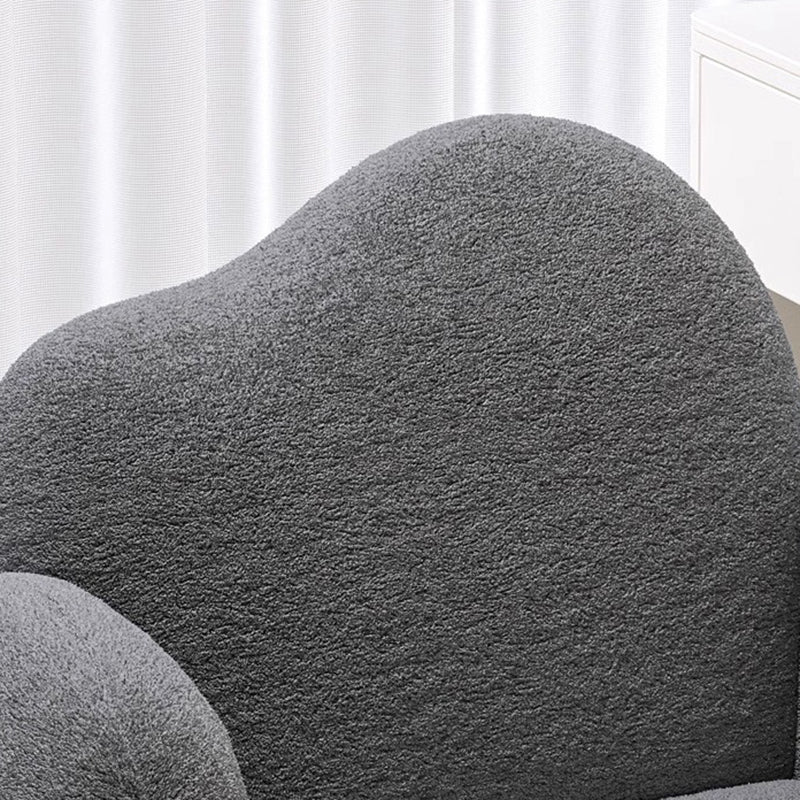 Contemporary Scandinavian Cloud Design Lambswool Vanity Stool Backrest Armrest For Bedroom