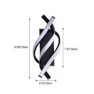 Modern Minimalist Spiral Line Aluminium Acrylic Silicone LED Wall Sconce Lamp For Bedroom