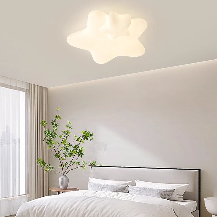 Modern Art Deco Kids PE Iron Star Moon LED Flush Mount Ceiling Light For Bedroom