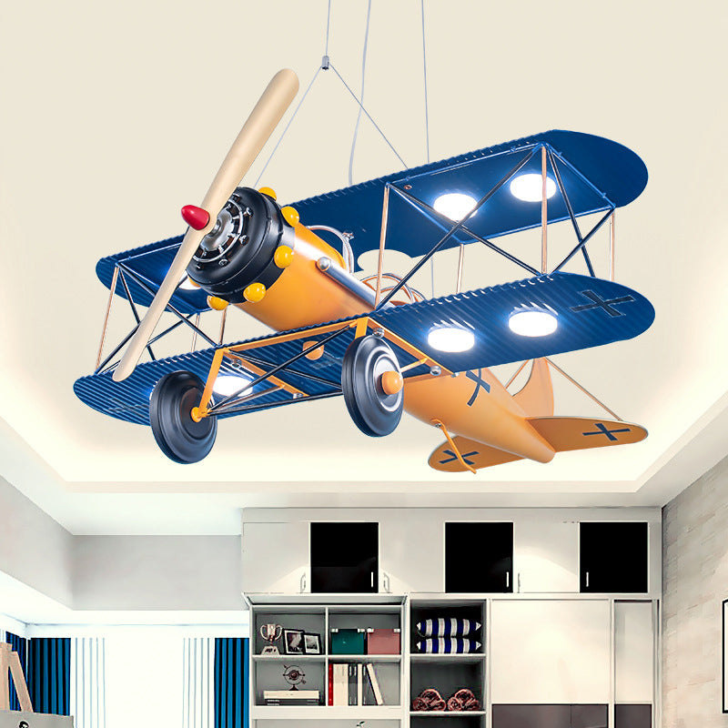 Contemporary Creative Kids Aircraft Hardware Acrylic LED Chandelier For Bedroom