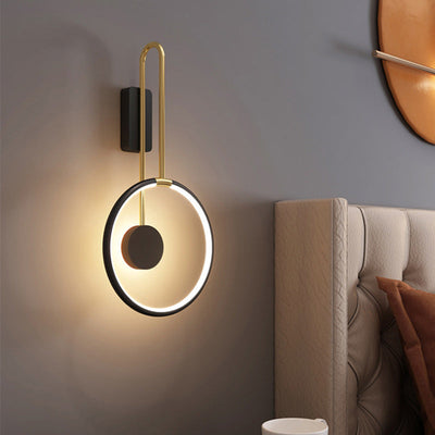 Modern Simplicity Aluminum Circle Ring Silicone Strip LED Wall Sconce Lamp For Living Room