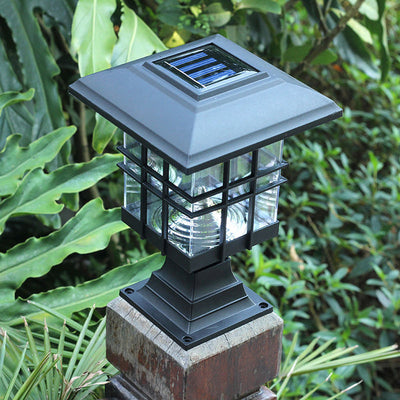 Modern Simplicity Solar Square Pillar LED Outdoor Lawn Landscape For Garden