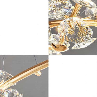 Contemporary Luxury Crystal Ball Hardware LED Pendant Light For Living Room