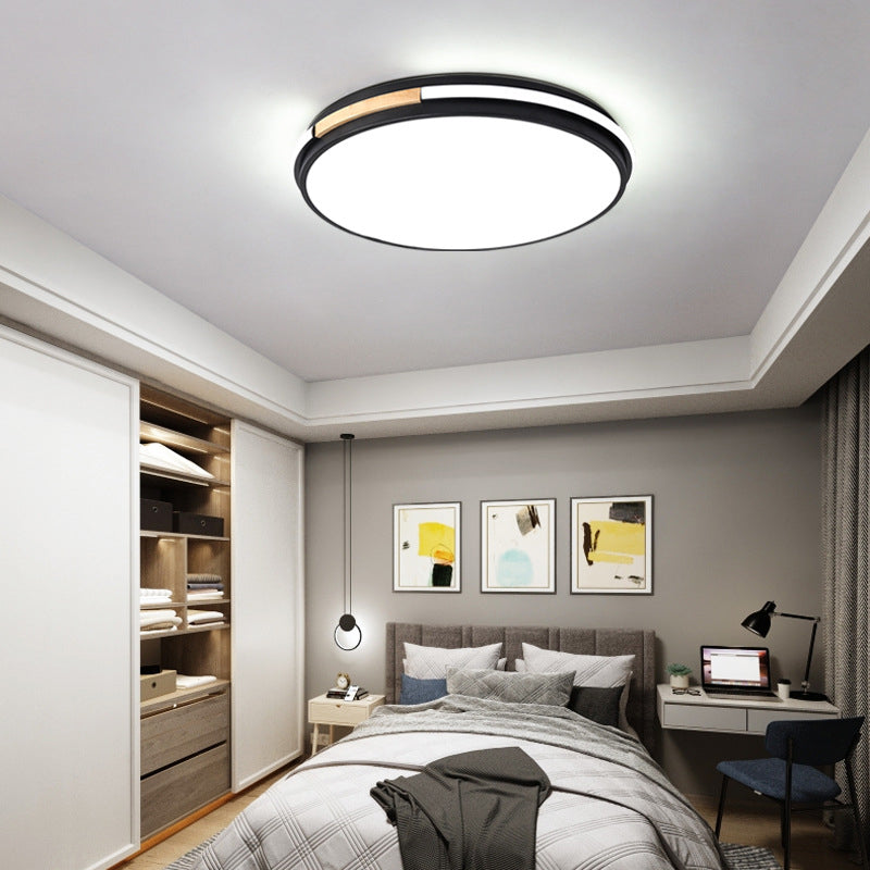 Modern Minimalist Round Circle Iron Acrylic LED Flush Mount Ceiling Light For Bedroom