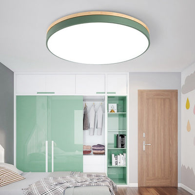 Plafonnier LED encastré en fer acrylique, moderne et minimaliste, Macaron rond, pour chambre à coucher 