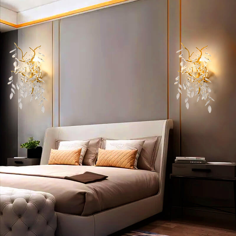 Modern Creative Light Luxury Crystal Resin 3-Light Wall Sconce Lamp