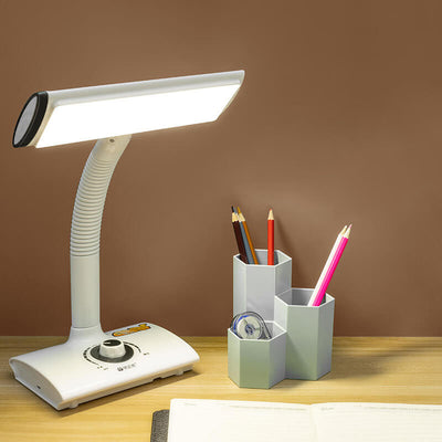 Modern White Study Reading USB Rechargeable LED Table Lamp