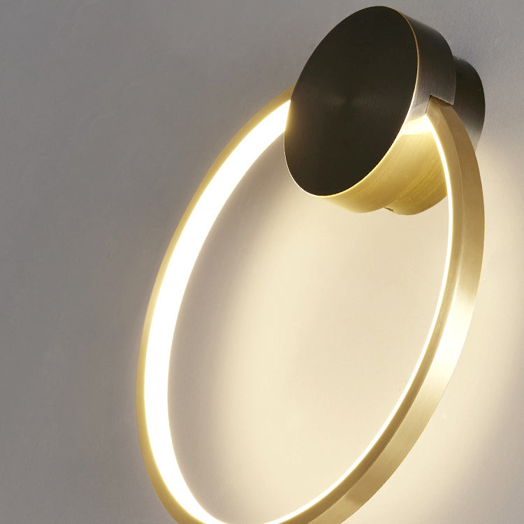 Modern Minimalist Brass Acrylic Triangle Square Circle LED Wall Sconce Lamp For Living Room