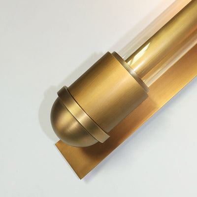 Modern Luxury Golden Finish Frame Glass Cylinder LED Wall Sconce Lamp For Living Room