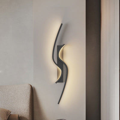 Contemporary Nordic Iron Aluminum Silica Strip Line LED Wall Sconce Lamp For Hallway