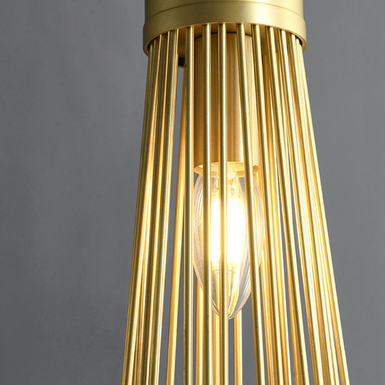 Contemporary Creative Bamboo Stick Cylinder Copper 1/2 Lights Pendant Light For Bedroom