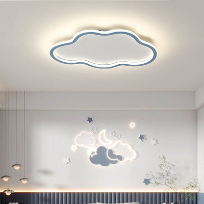 Modern Minimalist Cloudy Iron Acrylic LED Flush Mount Ceiling Light For Bedroom