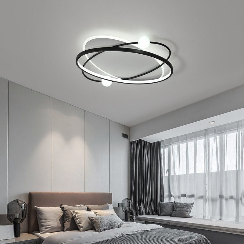 Modern Minimalist Circular Hardware Acrylic LED Flush Mount Ceiling Light For Bedroom