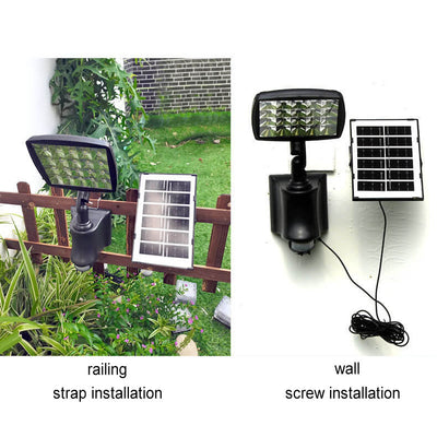 Industrial Solar Waterproof Adjustable Outdoor LED Split Wall Sconce Lamp