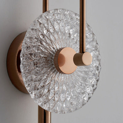 Modern Minimalist Round Stainless Steel Glass LED Wall Sconce Lamp For Bedroom