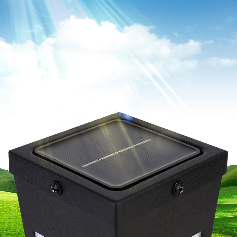 Contemporary Industrial Intelligent Sensor LED Solar Waterproof Wall Sconce Lamp For Outdoor Patio