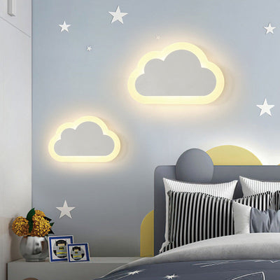 Contemporary Simplicity Aluminum Cloud Frame Silicone Strip LED Kids Wall Sconce Lamp For Bedroom