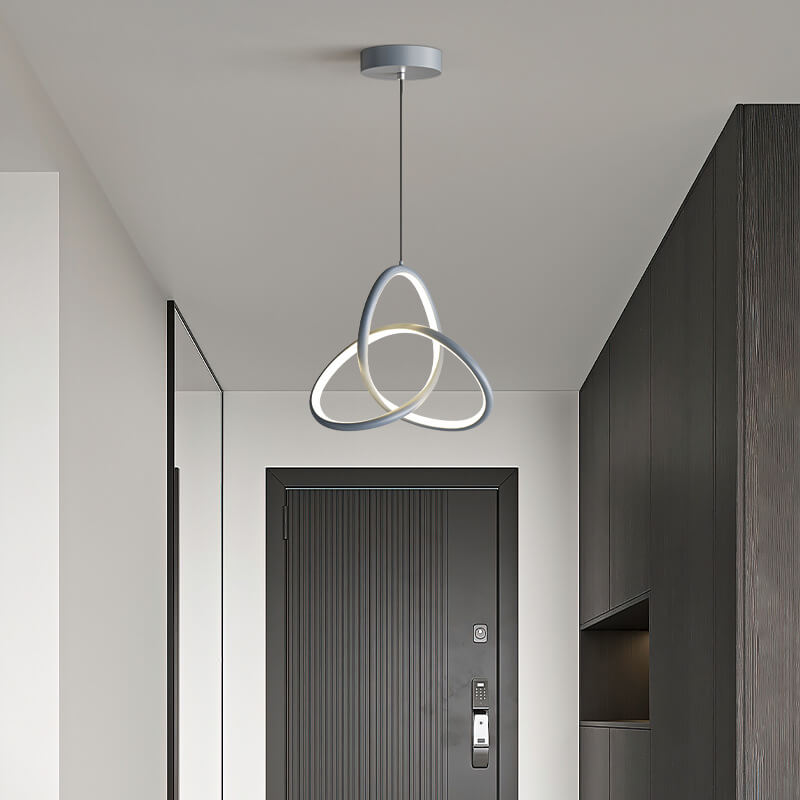 Modern Minimalist Triangular Ring-Shaped Aluminum Silicone LED Pendant Light