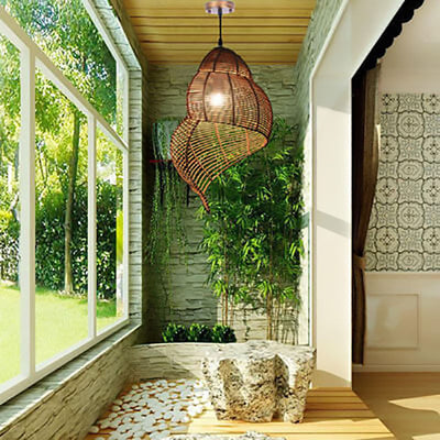 Modern Creative Personality Rattan Conch 1-Light Pendant Light