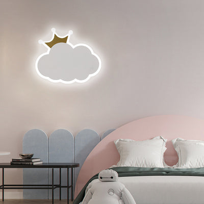 Contemporary Creative Crown Clouds Iron LED Wall Sconce Lamp For Bedroom