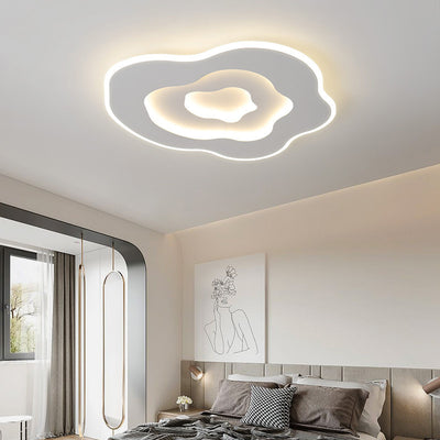 Modern Minimalist Clouds Acrylic Iron LED Flush Mount Ceiling Light For Living Room