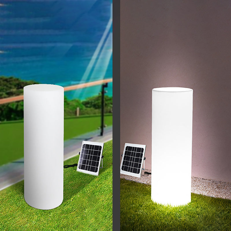 Modern Minimalist Solar Waterproof Cylinder PE LED Outdoor Ground Plug Light For Garden