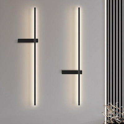 Modern Minimalist Iron Aluminum Silica Strip Line LED Wall Sconce Lamp For Bedroom