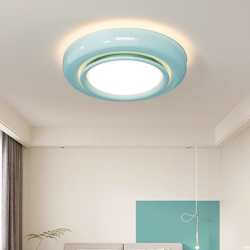 Modern Minimalist Round Iron Acrylic LED Flush Mount Ceiling Light For Bedroom