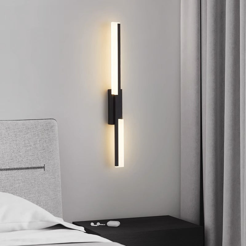 Modern Minimalist Vertical Bar Acrylic Iron LED Wall Sconce Lamp For Living Room