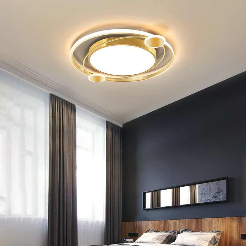 Modern Simplicity Round Iron Acrylic LED Flush Mount Ceiling Light For Bedroom